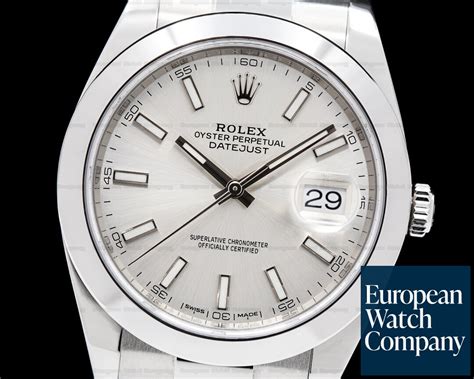 rolex 126300 datejust 41 with silver stick dial